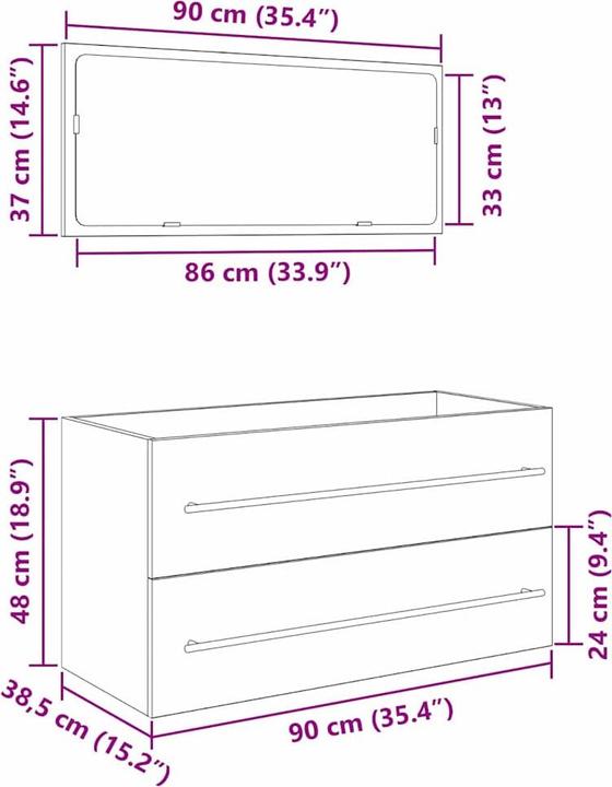 Actual product image vidaXL Vanity unit