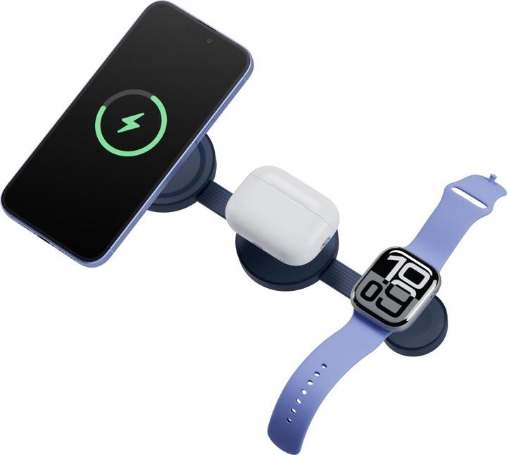 Image du produit Energea Wireless charger Bazic GoMag Trio 2 3in1 15W magnetic for iPhone/Watch/AirPods blue (15 W)