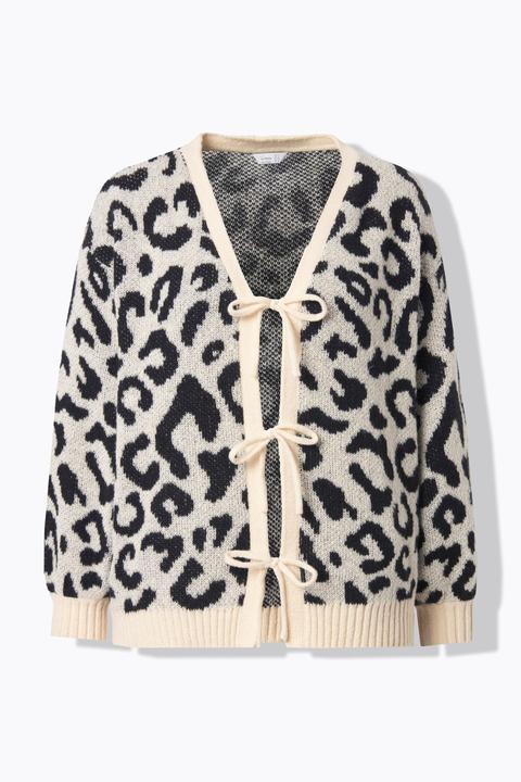Produktbild Miamoda Strickjacke, Regular Fit, Leo, Schleifen-Verschluss (60)