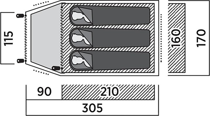 Actual product image Easy Camp Kuppelzelt Setesdal 3 (olivgr?n, mit Tunnel-Vorbau, Modell 2025) (Dome tent, 3.70 kg, 3 persons)