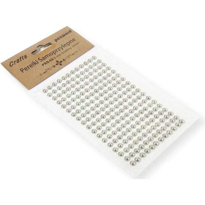 Penword Selbstklebende Perlen silber chrom 6mm