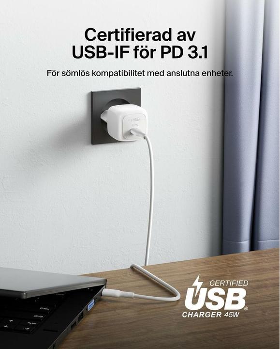Actual product image Belkin BoostCharge 45 W USB-C with PD, incl. USB-C cable (45 W, 1 portion)