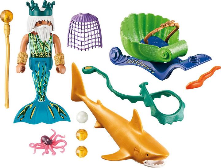 Actual product image Playmobil King of the sea with shark carriage (70097)