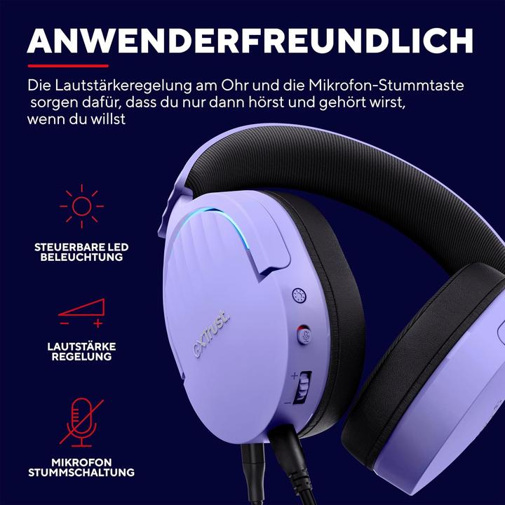Actual product image Trust GXT490P FAYZO 7.1 USB HEADSET PURPLE (Cable)