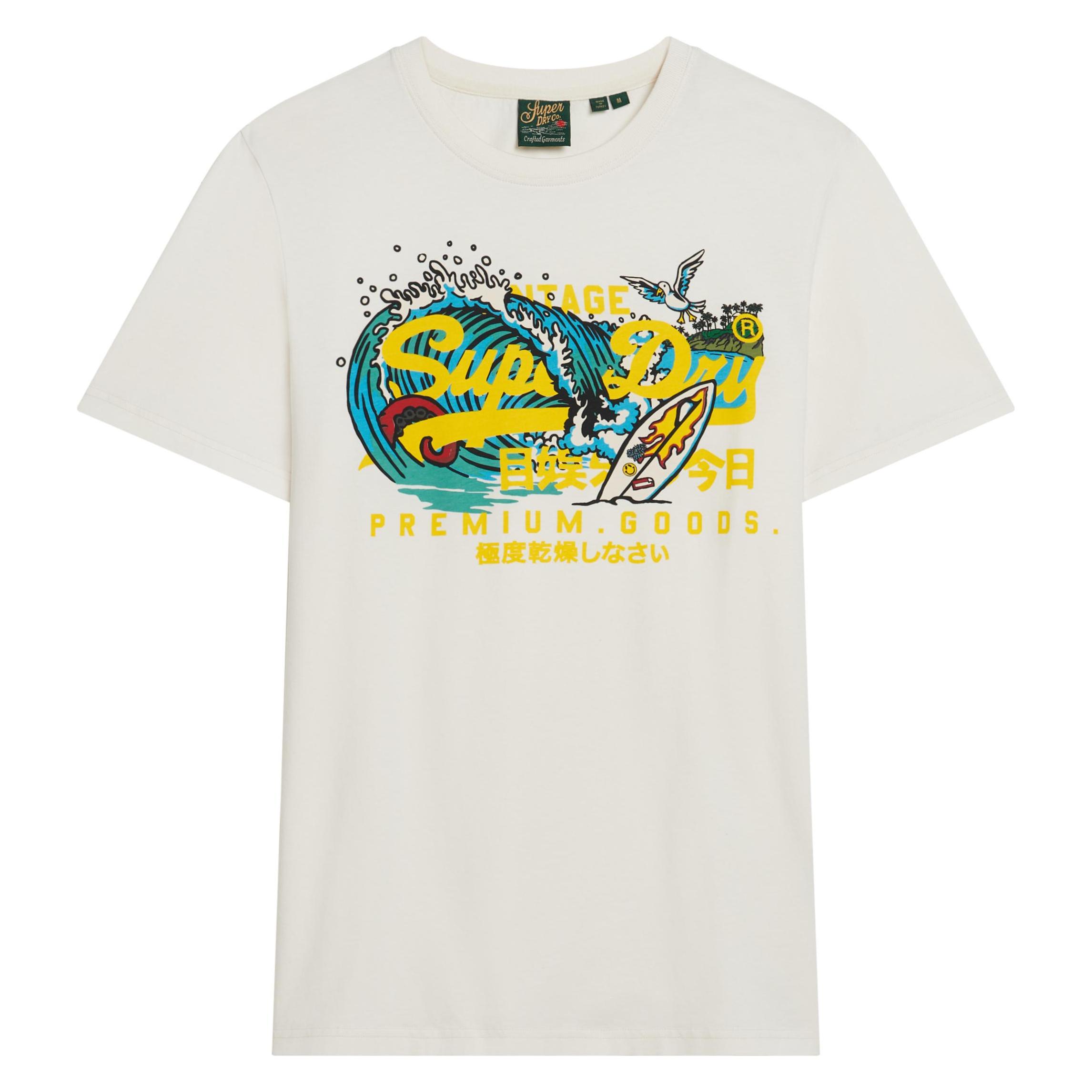 Superdry, Herren, Shirts, La T-Shirt Mit Grafik, Weiss, (Xxl)