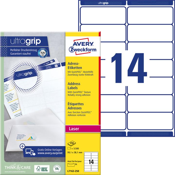 Produktbild Avery Dauerhafte Adressetiketten