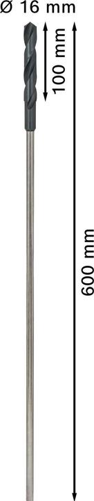 Actual product image Bosch Professional Zubehör PRO Wood HSS installation drill bit, 16 x 100 x 600 mm (10 mm)