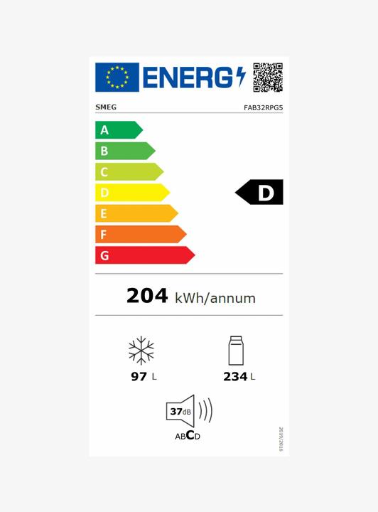 Label énergétique Smeg FAB32RPG5 (331 l)