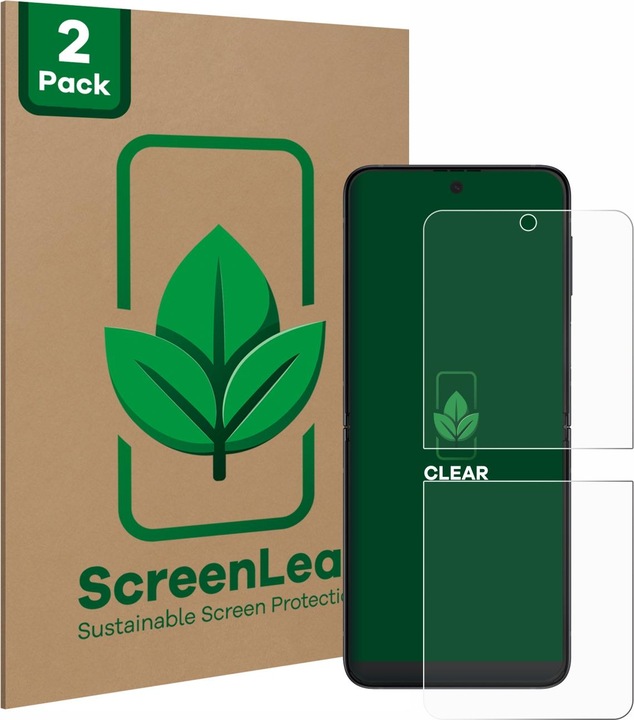 Actual product image ScreenLeaf Protective film sustainable screen protector screen protector film clear transparent (2 Piece, Samsung Galaxy Z Flip3)