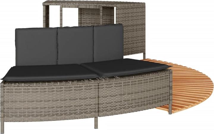 Immagine prodotto VidaXL Bordo della vasca idromassaggio Bordo della piscina Rivestimento della piscina Poli rattan grigio
