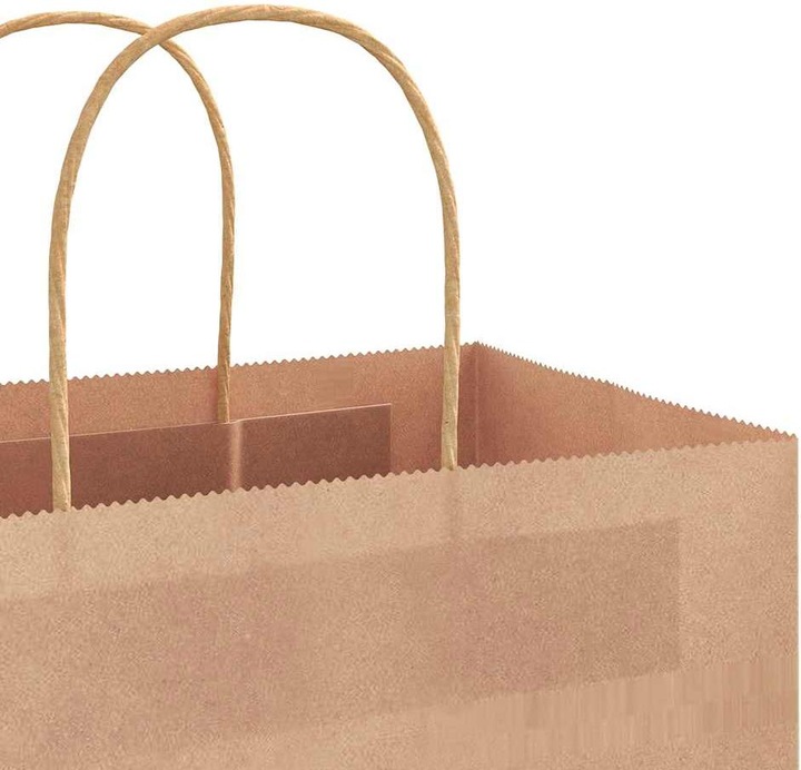Produktbild VidaXL Kraftpapiertüten 250 Stk. mit Henkel Braun 22x11x31 cm Papiertüte (Geschenktüte, 250 x)