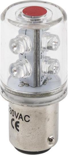 Actual product image RS PRO LED 6 chip LED BA15d 230VAC red