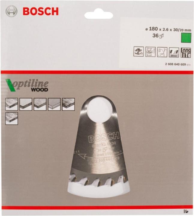Immagine prodotto Bosch Professional Zubehör Lama per sega circolare PRO Wood, 180 x 2,6 x 30 mm