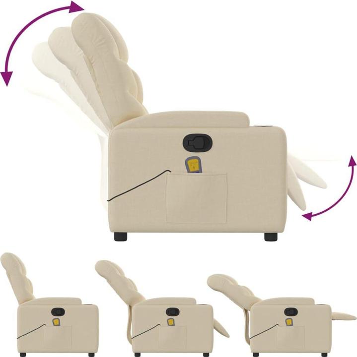 Immagine prodotto vidaXL Poltrona massaggiante in tessuto color crema,Colore: Crema,Materiale: Tessuto (100