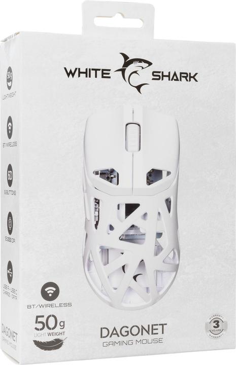 Produktbild White Shark Computer mouse GM-5019 Dagonet Wireless 24000 dpi White (Kabellos)