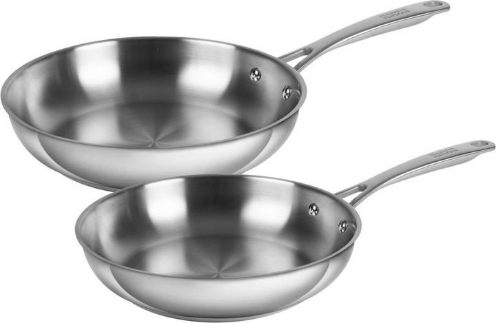 Kuhn Rikon ALLROUND Bratfpannen Set unbeschichtet (Bratpfanne, Pfannenset + Topfset, Edelstahl)