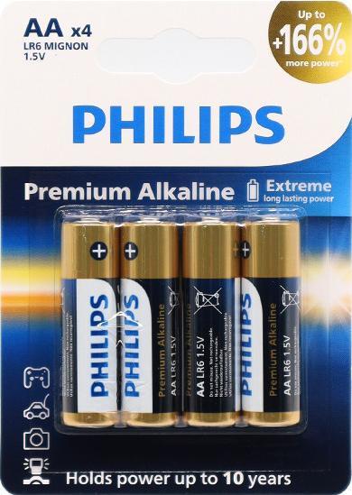 Image du produit Philips Premium Alkaline LR6M4B/10 pile ménagère Pile à usage unique AA (4 pcs, AA)