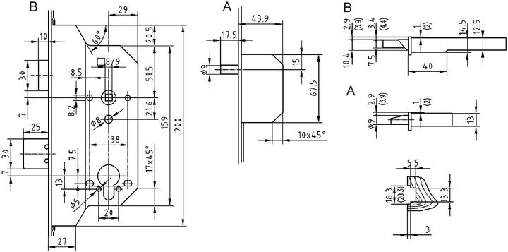 Actual product image Glutz Safety insertion locks TREPLANE 1834