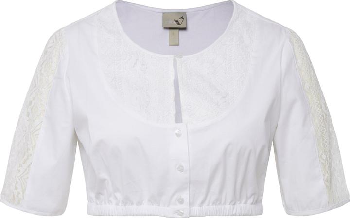 Produktbild Ulla Popken Dirndlbluse, Spitzendetail, Rundhals, Halbarm (60)