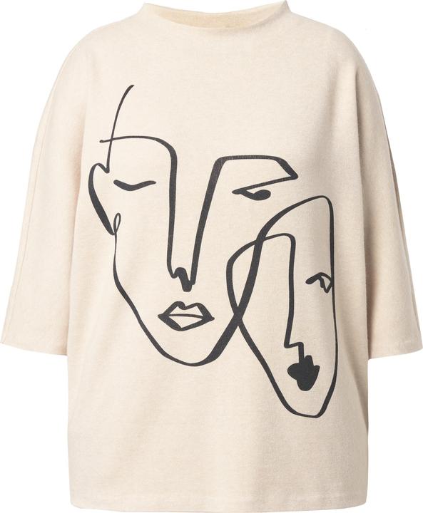 Actual product image Miamoda Pullover, Frauen-Motiv, Stehkragen, 3/4-Ärmel (60)