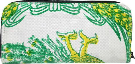 Produktbild Bekos Upcycling - Reissverschluss Geldbörse aus recycelten Futtersäcke Pfau