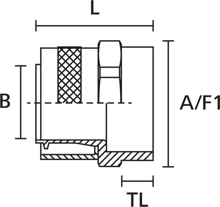 Actual product image HellermannTyton 166-31300 PCS16-FF-M20-NPB-ML conduit fitting metal M20 straight 1 pc.