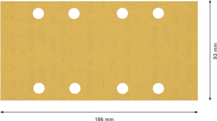 Produktbild Bosch Professional Zubehör EXPERT C470 Schleifpapier mit 8 Löchern für Schwingschleifer, 93 x 186 mm, G 180, 50-tlg. (180)