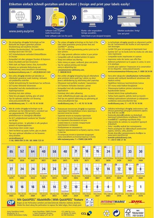 Produktbild Avery Universal-Etiketten
