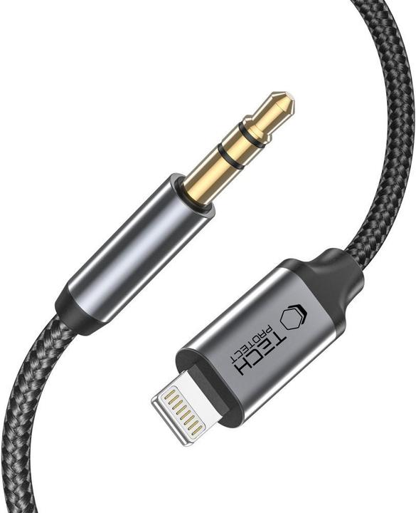 Produktbild Tech-Protect Kabel USB Lightning - Miniklinke 3,5 mm 1 m Schwarz (9490713929087) (1 m)