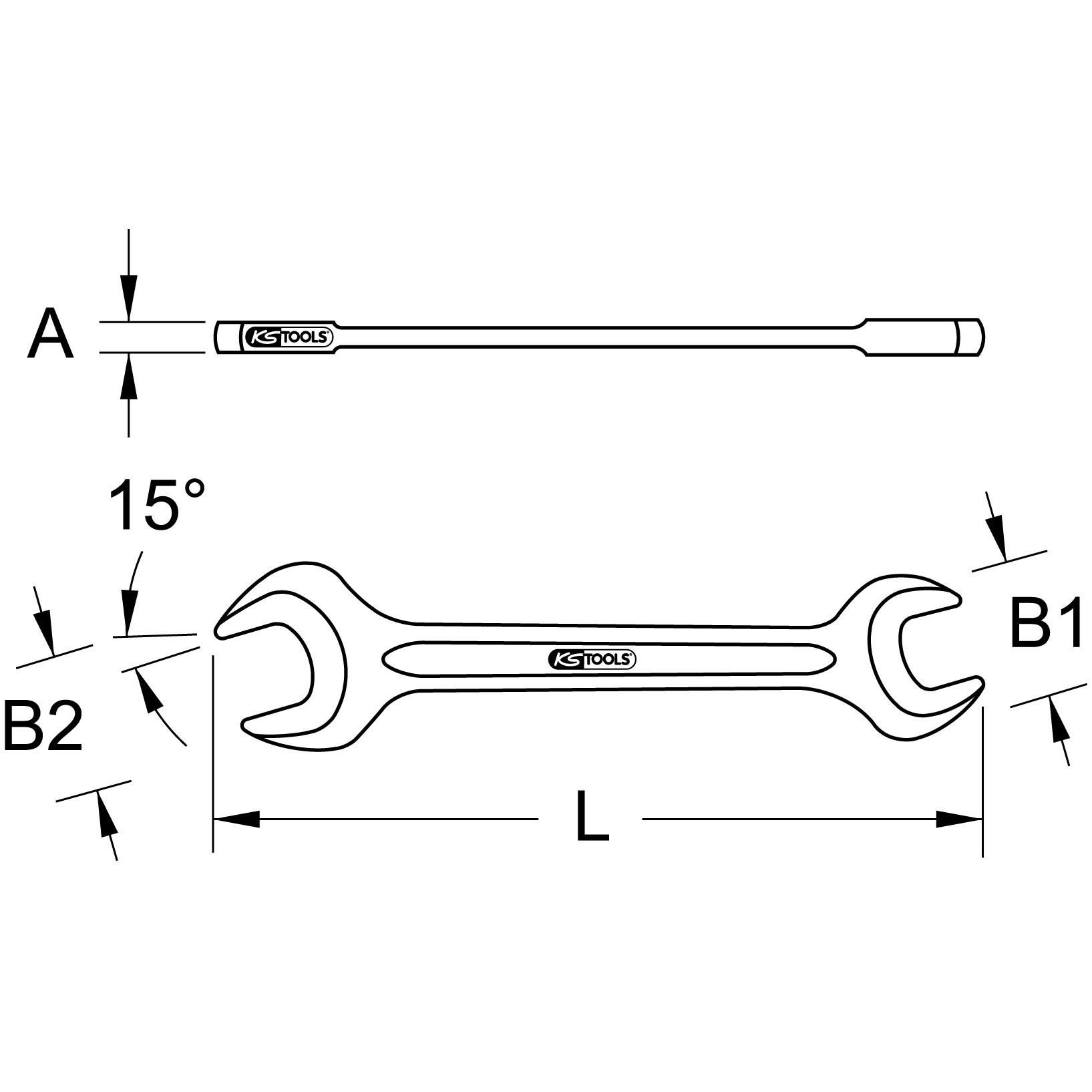 Thumbnail - KS Tools, Schraubenschlüssel, Doppelmaul-Kraftschlüssel (24 mm)