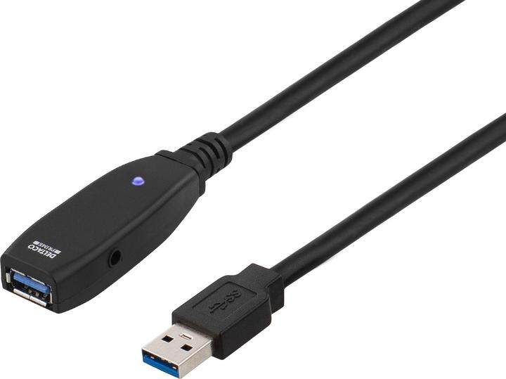 Actual product image Deltaco USB3-1000 USB cable USB 3.2 Gen 1 (3.1 Gen 1) USB A Black (USB-A, 200 cm)