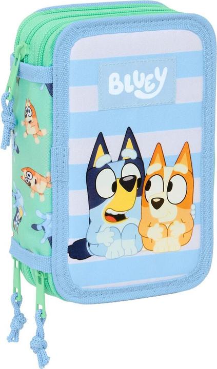 Bluey Dreifaches Mehrzweck-Etui Sisters Grün Wasser 12,5 X 19,5 X 5,5 Cm 37 Stücke