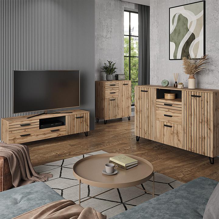 Produktbild Vicco Schuhkipper Amber, Eiche Wotan, 60 x 168 cm mit 4 Fächern