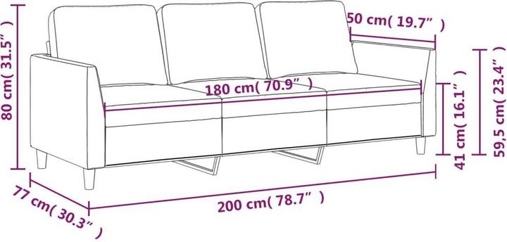 Produktbild vidaXL 3-Sitzer-Sofa (3-Sitzer)