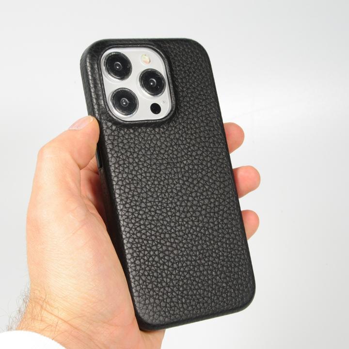 Image du produit PhoneLook Coque Cuir de veau luxe grainé intégral avec boutons métalliques et MagSafe (Apple iPhone 14 Pro)