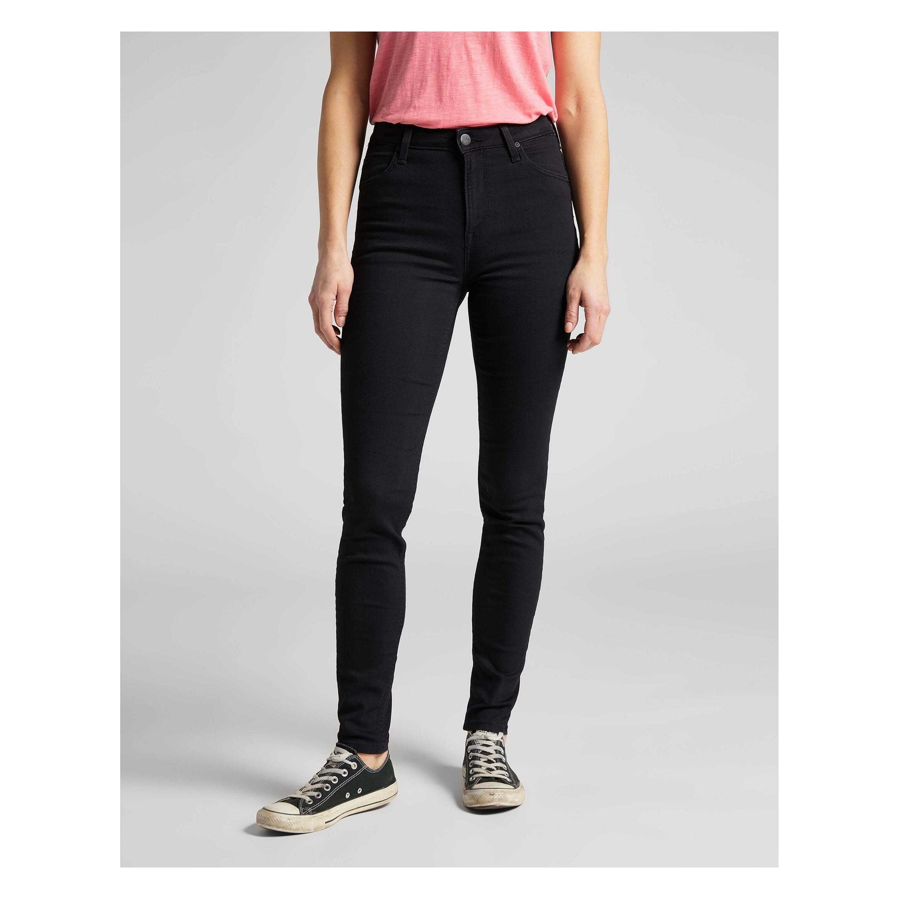 Lee, Damen, Jeans, Scarlett High Jeans Skinny Black Rinse, Schwarz, (25)