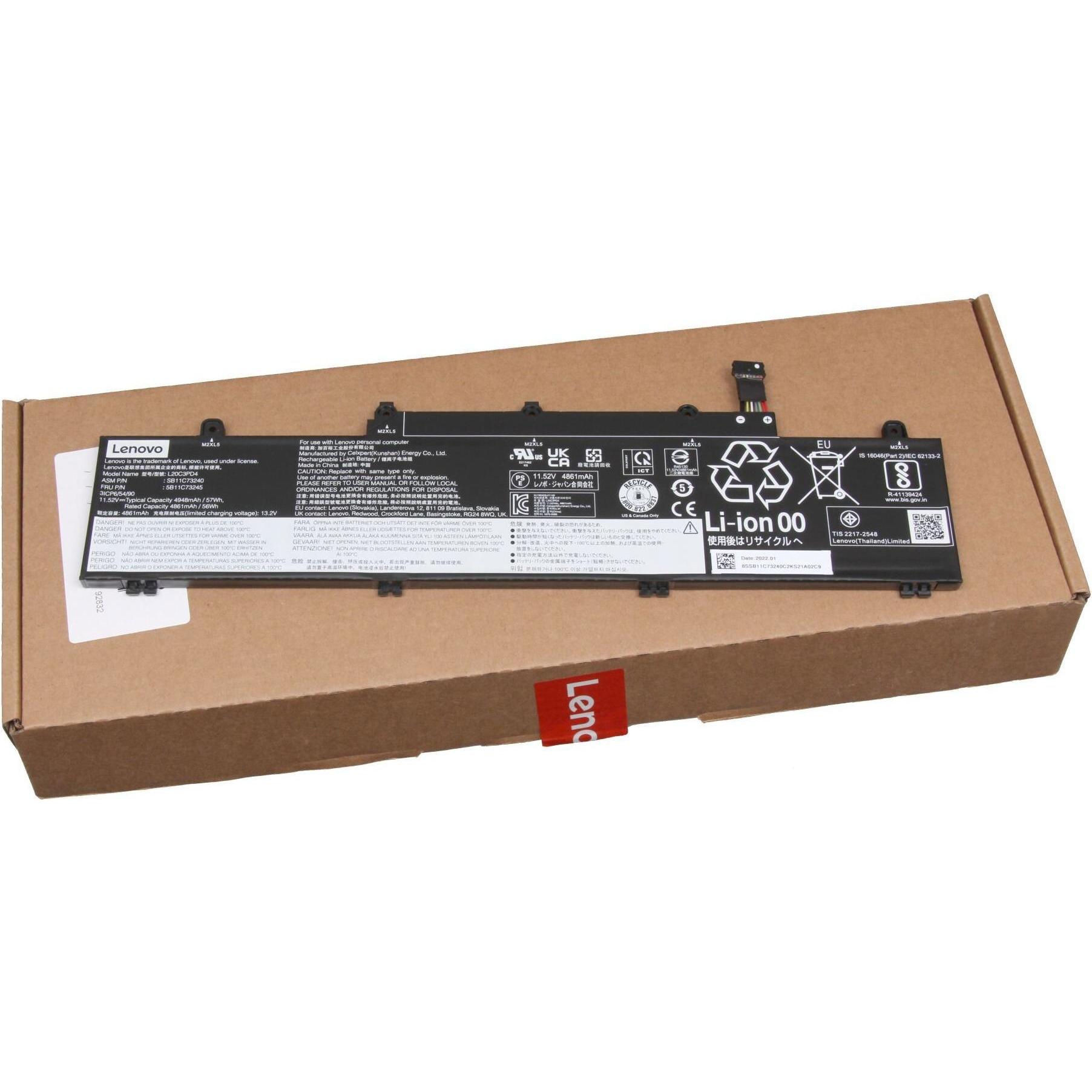 Thumbnail - Lenovo 5B11N52048 (3 Zellen, 4948 mAh), Notebook Akku