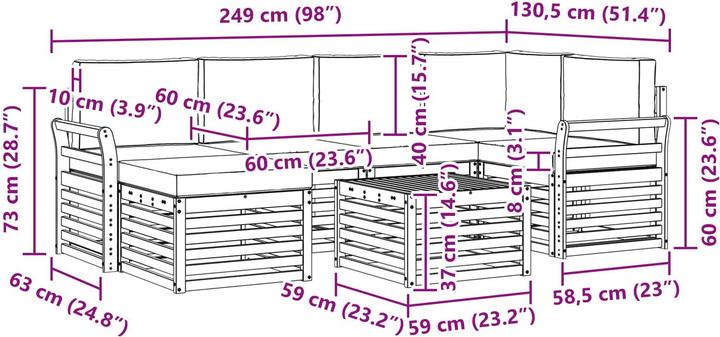 Produktbild vidaXL Outdoor-Sofa