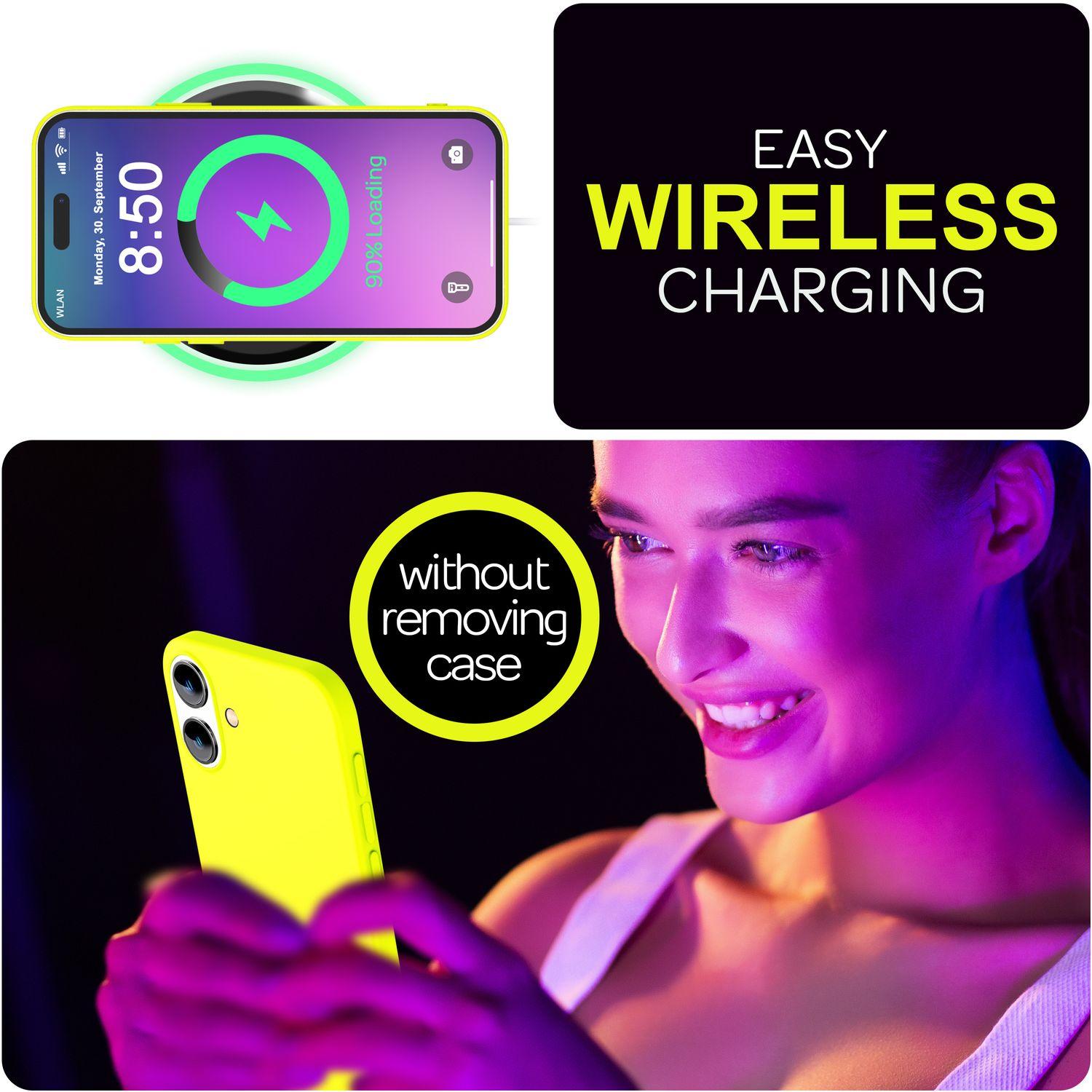 Thumbnail - Nalia Neon Silikon Hülle (Apple iPhone 16 Plus), Smartphone Hülle, Gelb