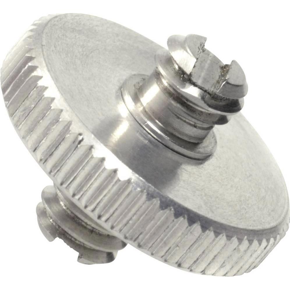 Kaiser Fototechnik Gewindeadapter 2 x 1/4 Gewindezapfen und Kontermutter (Stativadapter), Stativ Zubehör, Silber