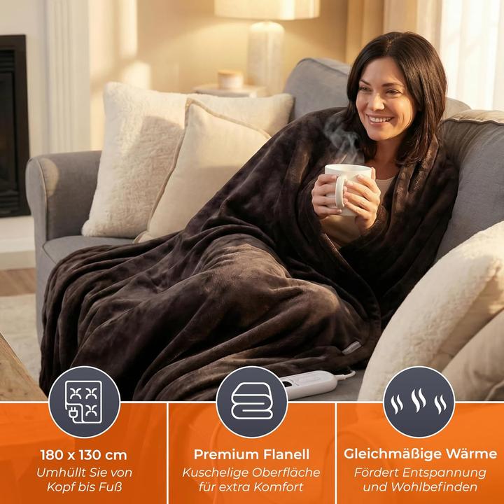 Produktbild KLAMER Heizdecke Braun (180 x 130 cm)