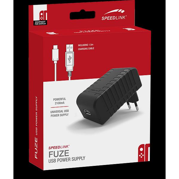 Speedlink Fuze USB Power Supply (Switch), Gaming Controller Zubehör, Schwarz