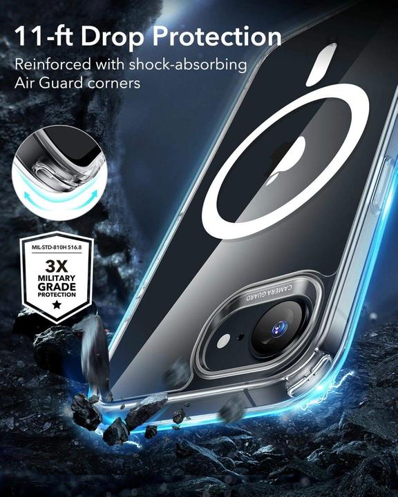 Actual product image ESR Classic Hybrid Halolock MagSafe iPhone 16e Case - Clear (Apple iPhone 16e, Apple iPhone 17e)