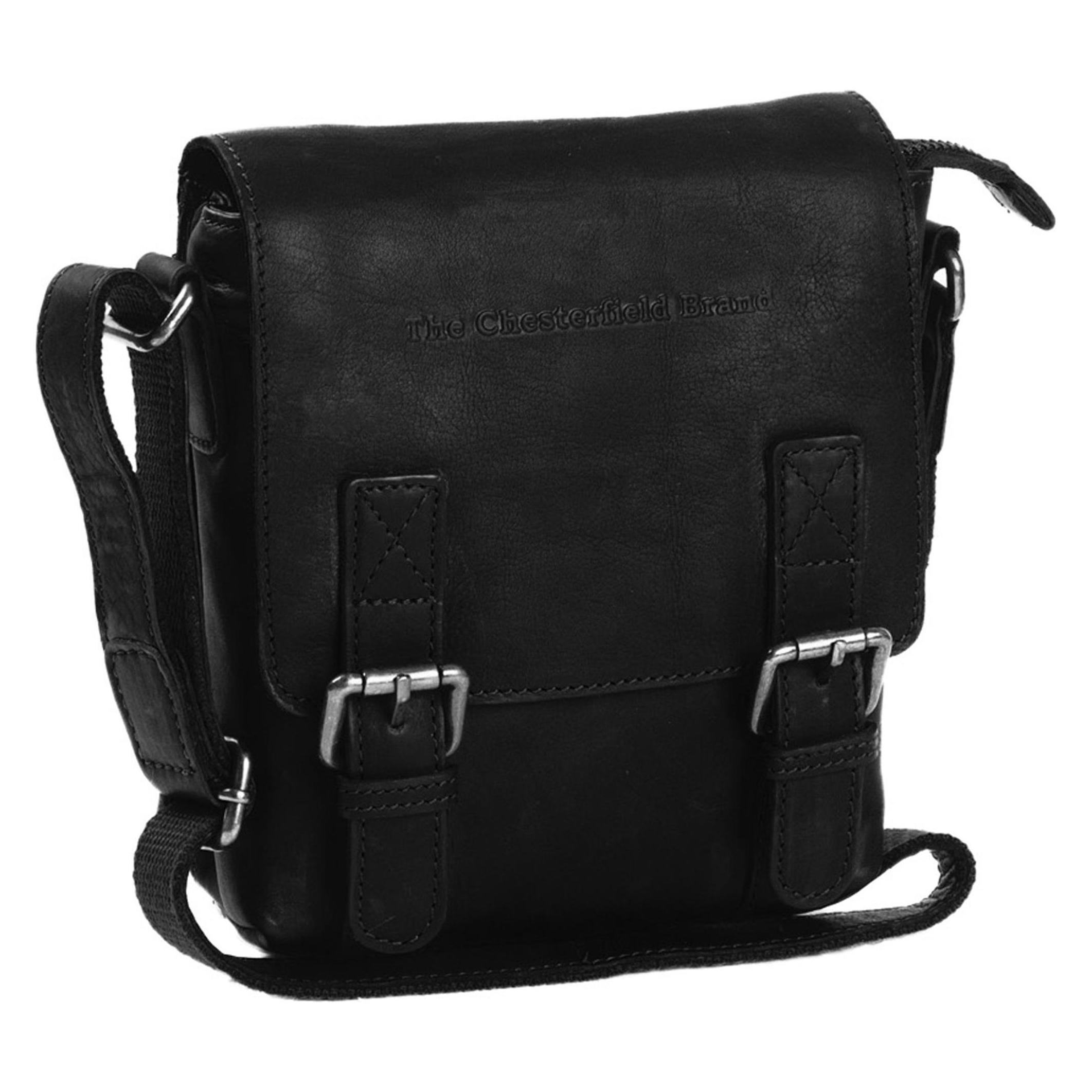 The Chesterfield Brand, Unisex, Handtasche, Wax Pull Up Umhängetasche Leder 16 Cm, Schwarz