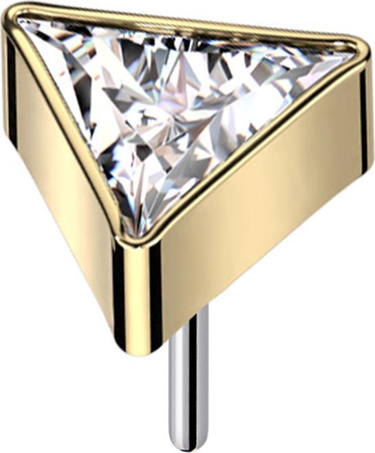 Immagine prodotto Star Piercing Triangolo Threadless in cristallo placcato oro argento (senza ottone, Titanio)