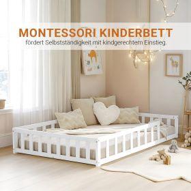Image du produit Homestyle4u Kinderbett mit Matratze & Lattenrost Rausfallschutz (120 x 200 cm)