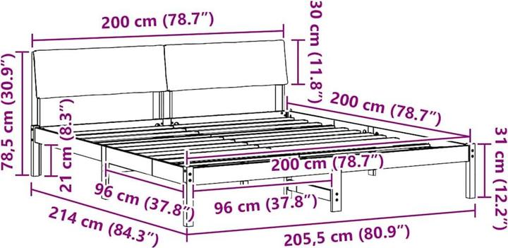 Image du produit vidaXL Plattformbett (200 x 200 cm)