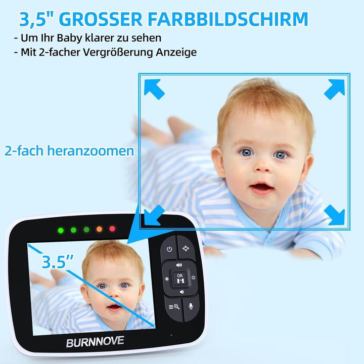 Actual product image Burnnove Video Babyphone mit Kamera und Nachtsicht (Video & Audio, 300 m)