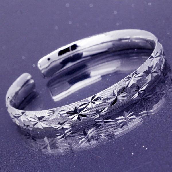 Produktbild Hermex LUXUS mit Platin veredelt Armreifen Armband Charms Zirkonia - Platin (21 cm, Kupfer-Nickellegierung)