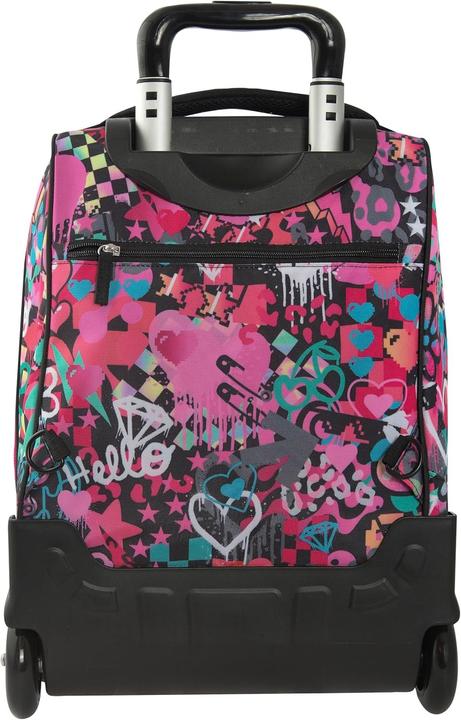 Actual product image Comix Sac à dos trolley scolaire avec éclairage LED, poignée ajustable et roues interchangeables
